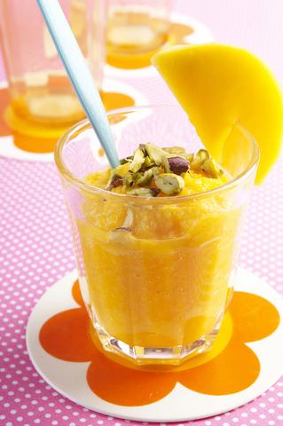 desert with mango and nuts