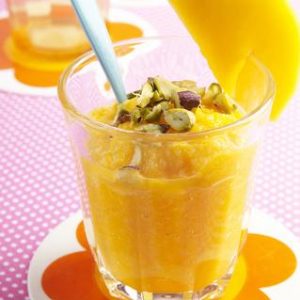 desert with mango and nuts